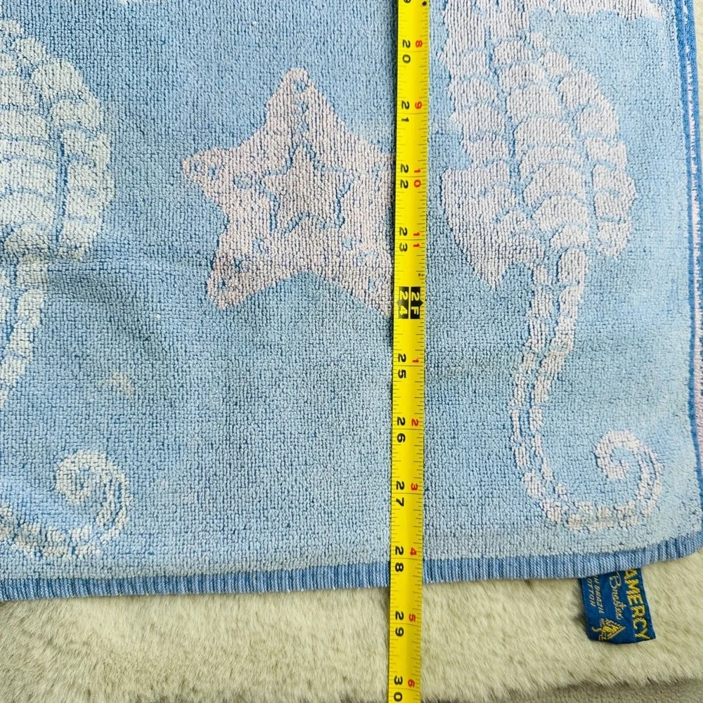 Vintage Gramercy‎ Brastex Towel Seahorses Two Sided Beach Brazil 28